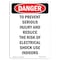 Signmission OSHA Danger Sign, To Prevent Serious Injury And, 24in X 18in Decal, 18" W, 24" L, Portrait OS-DS-D-1824-V-2302 - alternate 1